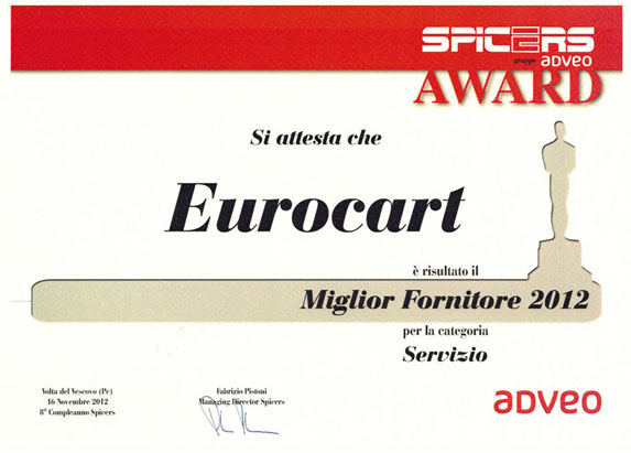 euro-cart Miglior fornitore per l'anno 2012