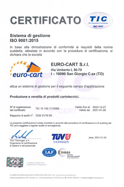 Certificazione ISO 9001:2015