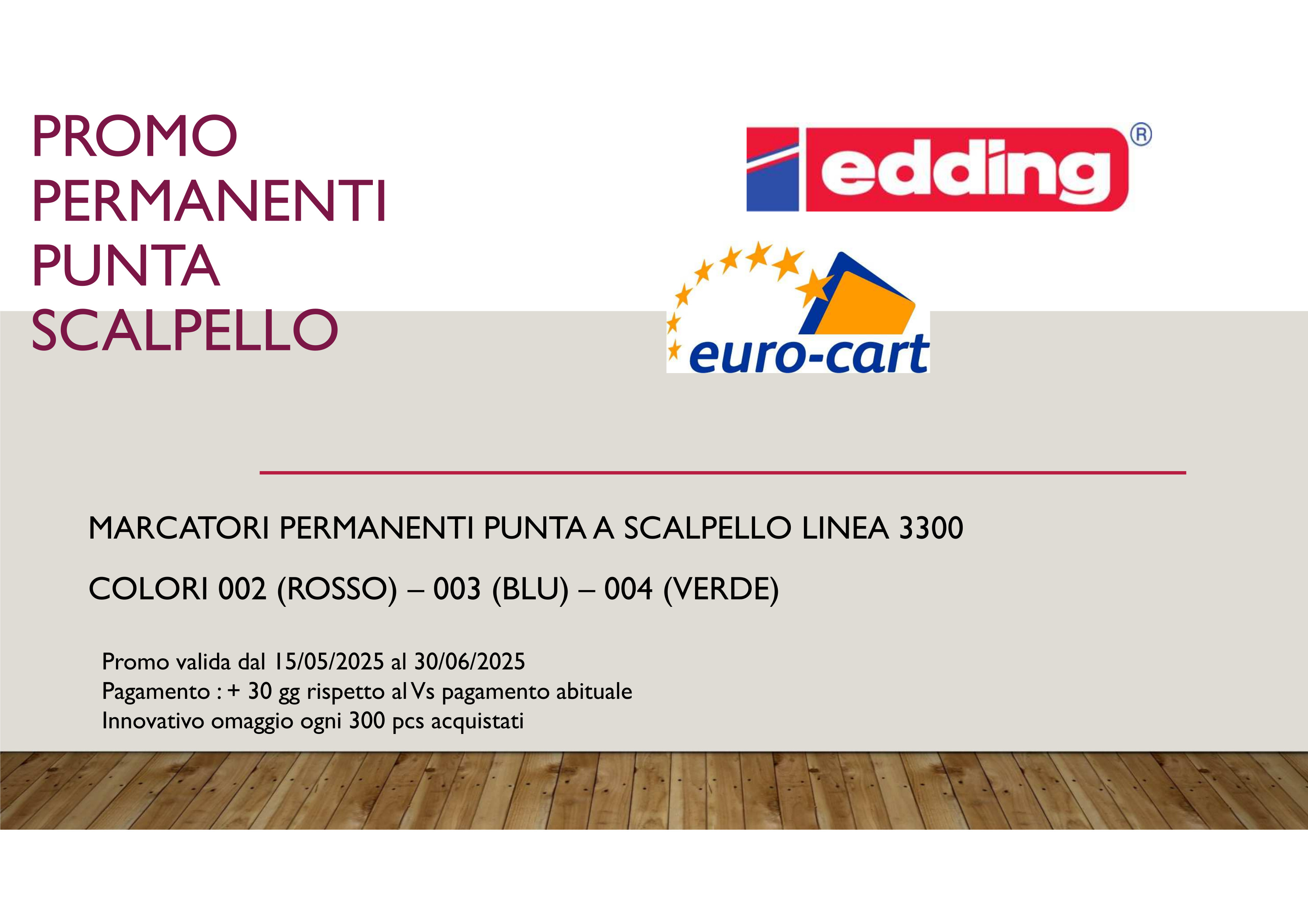 Promozione Edding PERMANENTI PUNTA SCALPELLO